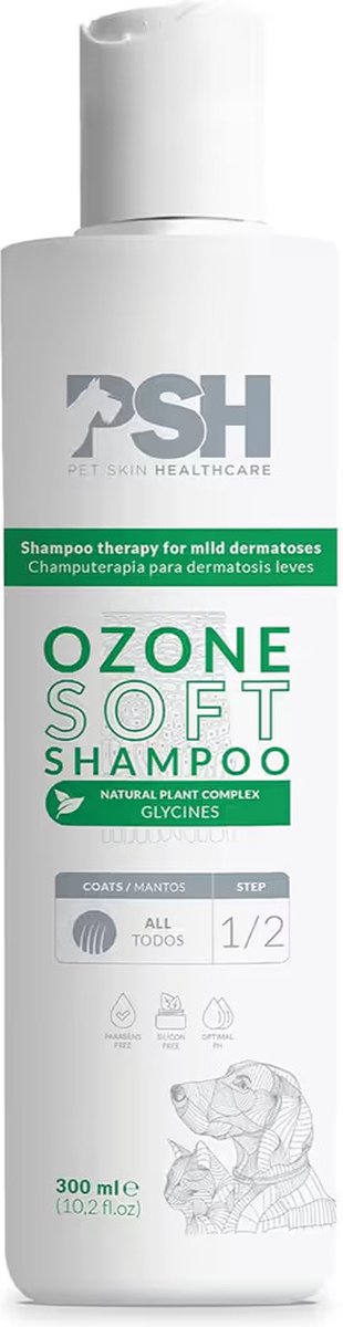 PSH - Health Care Ozone Soft Shampoo - Dermatologische Hondenshampoo Voor Milde Dermatose - 300ML