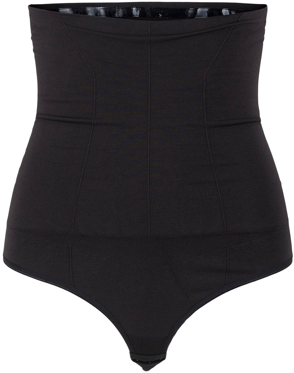 Pieces Corrigerende string dames - Bella - Hoge buik corrigerende shapewear string met antislip - Beste corrigerend ondergoed buik - Zwart /