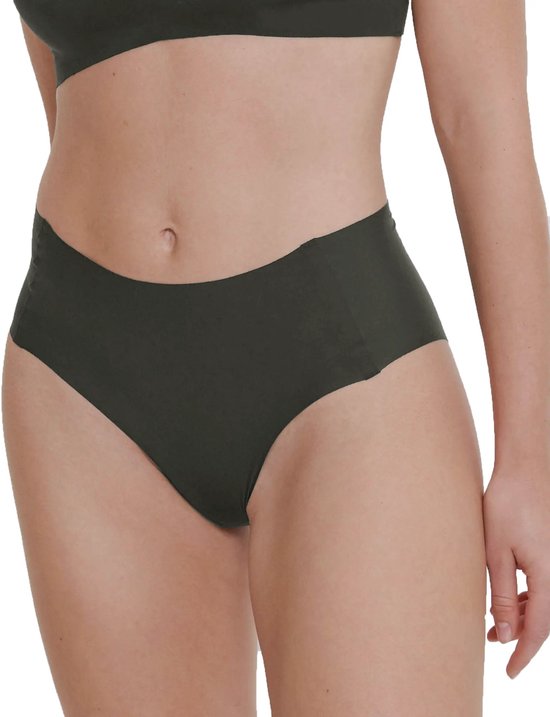 Culotte taille haute vert foncé, finitions sans coutures.