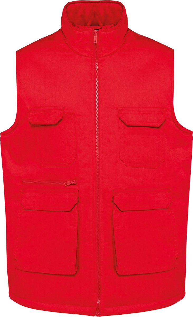 WK. Designed To Work Gewatteerd unisex gilet in polykatoen met veel zakken WK607 - Red - L