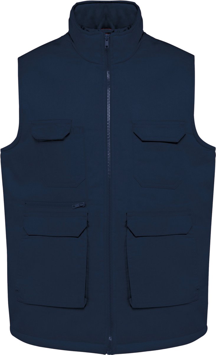 WK. Designed To Work Gewatteerd unisex gilet in polykatoen met veel zakken WK607 - Navy - S