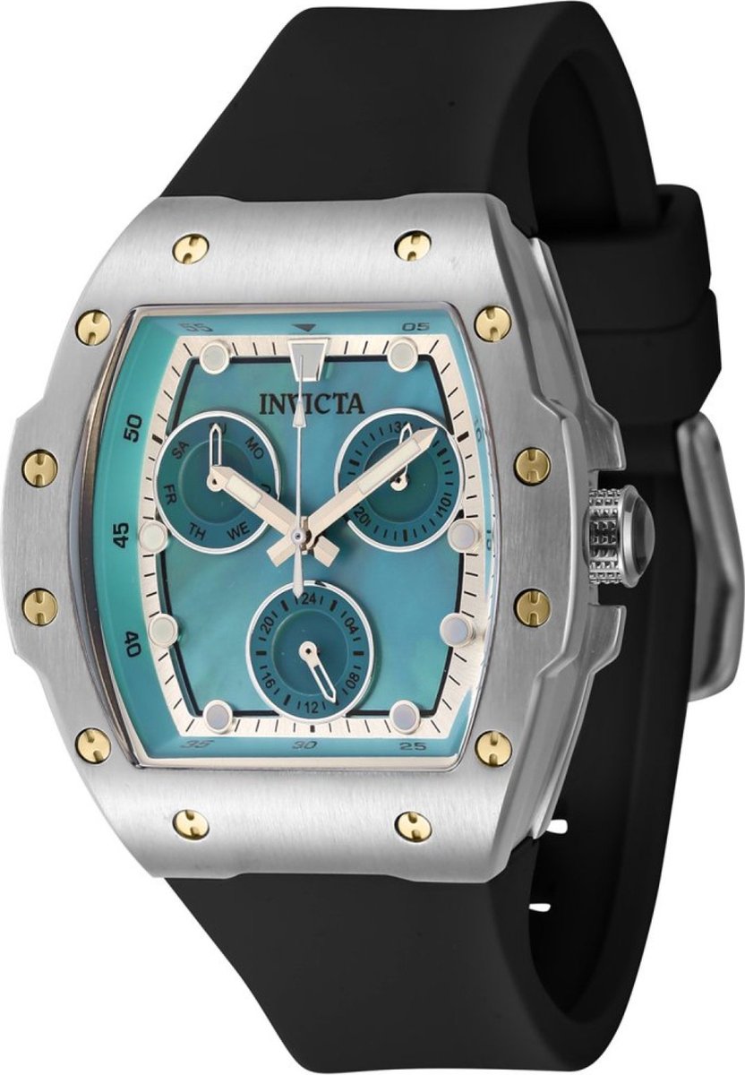 Invicta Racing 45641 Dames Horloge - Waterdicht - Analoog - Quartz Uurwerk - Roestvrij Staal met blauwe Wijzerplaat - 38mm