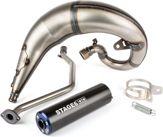 Uitlaat Stage6 streetrace bovenlangs Rieju MRT zwart/blauw (50-80cc) | bol