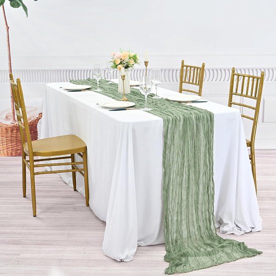 4 pakken salie groene kaasdoek tafellopers, 90 x 300 cm