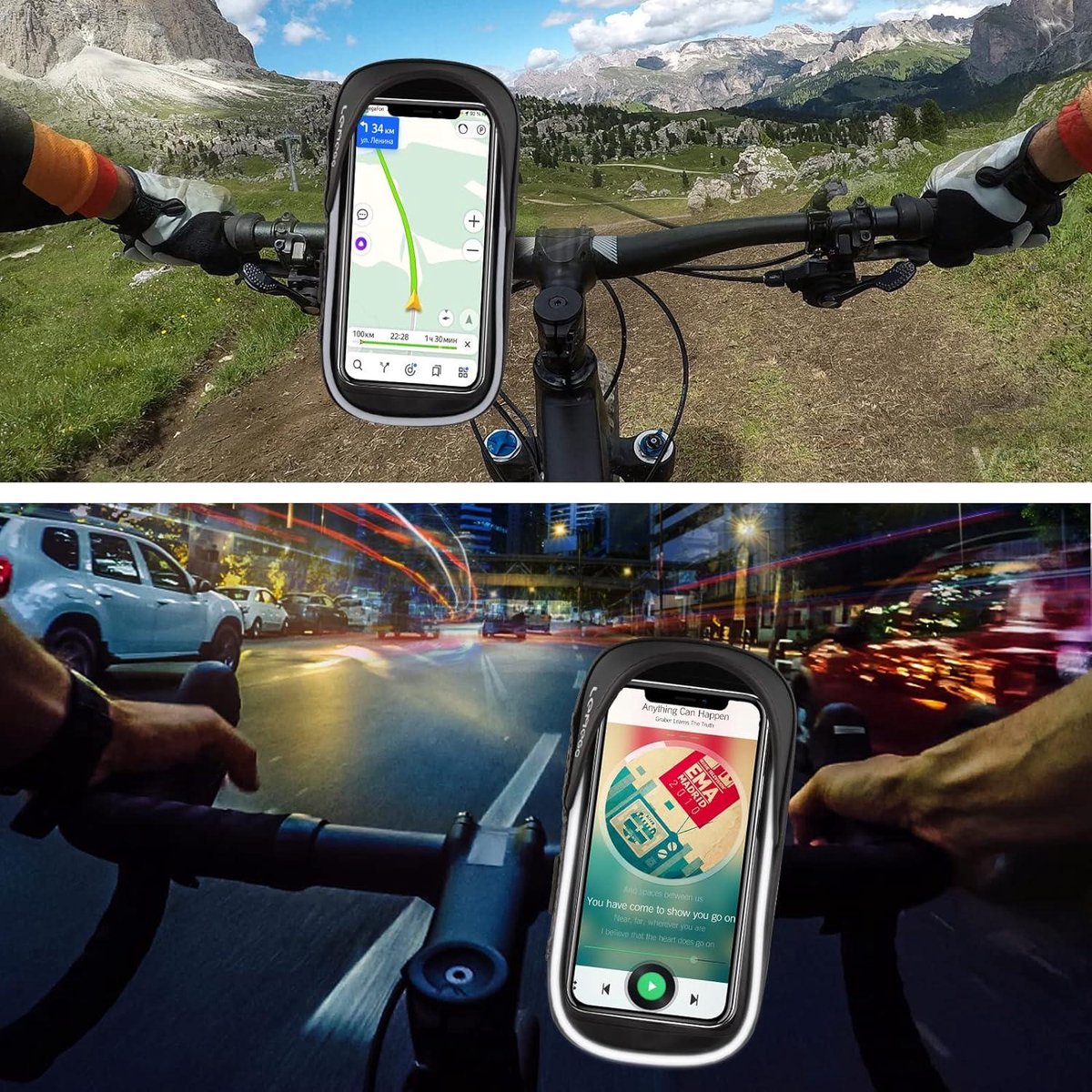 Fiets Telefoonhouder Fietstas - 360 Draaibaar Waterdicht Reflecterend - Touchscreen Stuurtas voor Telefoon tot 6.8 inch