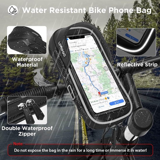 Sacoche Guidon Vélo étanche EAZY CASE Avec Support Smartphone - Noir