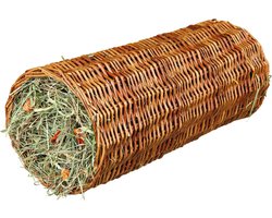 Wilgentunnel met hooi-wortel voor knaagdieren ø 15 × 33 cm 110 g.