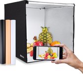 Fotostudio met led verlichting XL - 80cm x 80cm Opvouwbaar - Lightbox - Achtergrond Fotografie - Fotobox - Productfotografie - Softbox– Lichtbox – Studio - Zwart