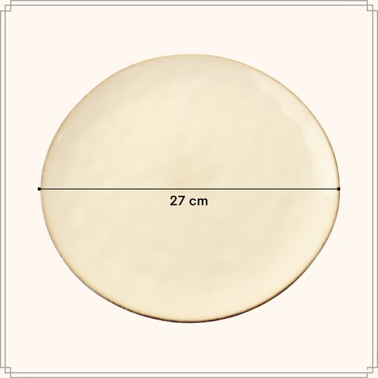 OTIX Dinerborden - Bordenset - 12 Persoons - Beige - 27cm - Keramiek - MAPLE