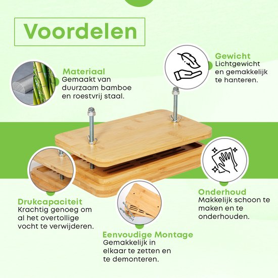 Complete Keukenset -Snijplank met geïntegreerde zeef, Handmatige