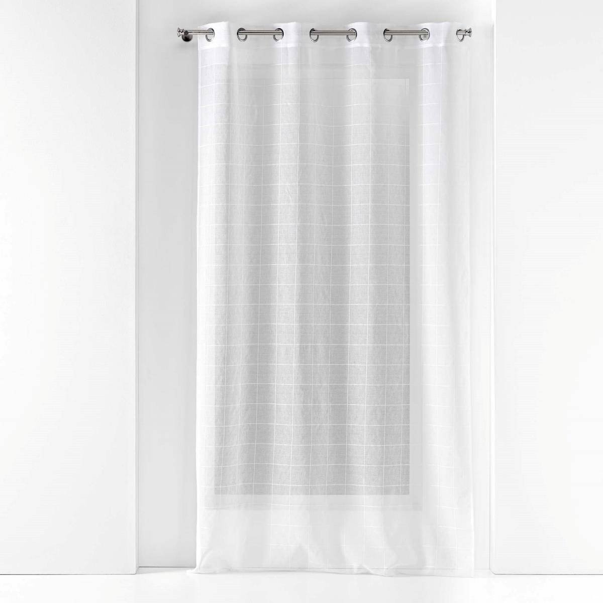 Gordijn voor de woonkamer met ringen FANTASY, patroon in vierkanten, 140 x 240 cm