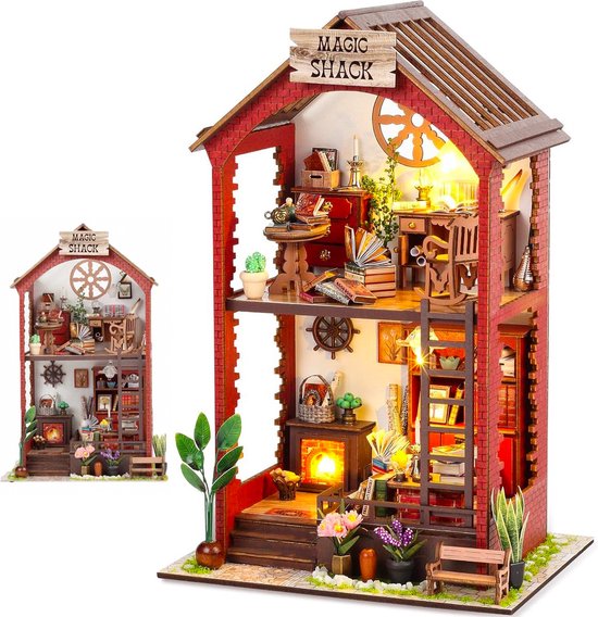 Foto: Diy magic book nook kit martins bookstore creativity 3d wooden puzzle bookend bookshelf decor diy miniature doll house with led light and furniture diy wooden doll house kit booknook kit for adult and children