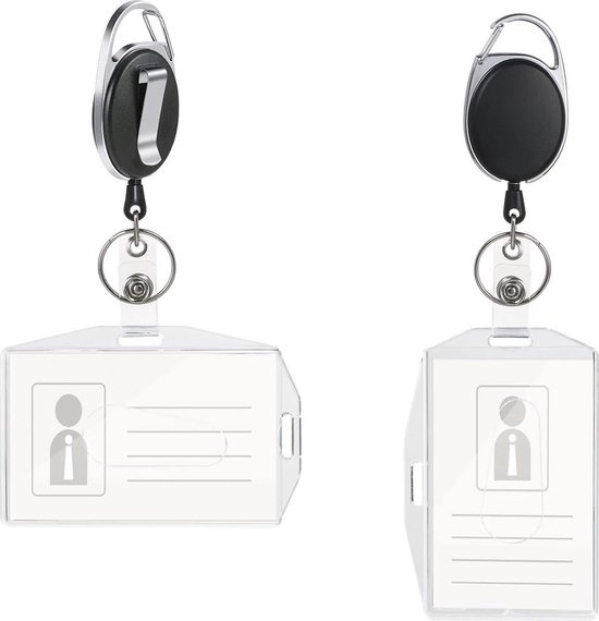 Porte-carte d'identité avec porte-clés – Porte-carte d'identité compact avec cordon de serrage – Rangement sécurisé – Pratique et portable