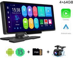 Boscer Smart HD Navigatiesysteem PRO - 10.26 Inch Touchscreen - Android 13 4+64GB - Apple Carplay & Android Auto (Draadloos) - Google PlayStore - FM Transmitter - Touchscreen - Bluetooth, SD, USB, Aux, GPS & WiFi - Autoradio - AHD Achteruitrijcamera