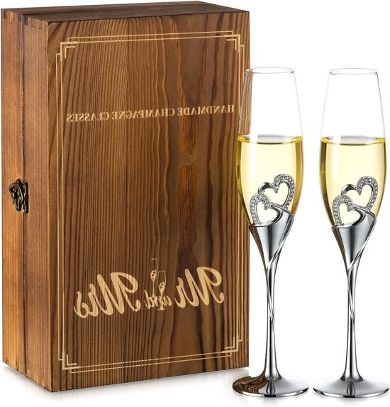 GTK - Gewei & Trofee kroomhout 6-delige set fruitbrand glas - in geschenkdoos