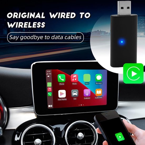 Adaptateur Sans Fil Android Auto Et Carplay, Convertit Le Filaire En Sans Fil, Plug Et Play, 5