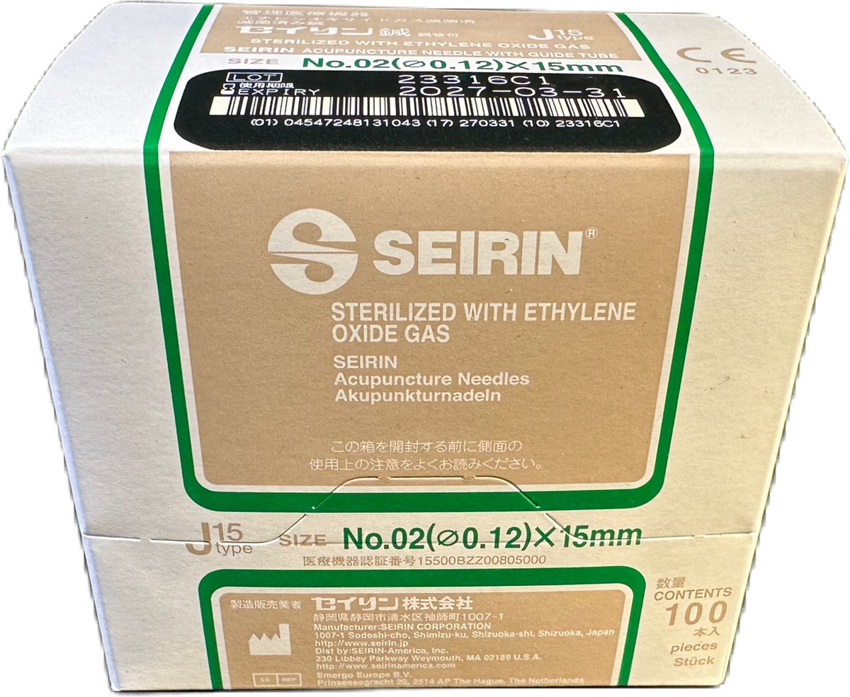Seirin J 0,12 x 15 mm 100 stuks