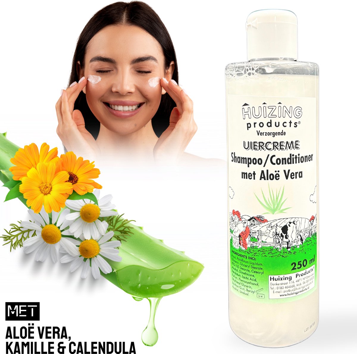 1 Stuk: Huizing® Natuurlijke Shampoo met Uiercrème – shampoo – conditioner – herstellende shampoo - douchegel – aloë vera – conditioners – haar creme – Vol & Gezond haar