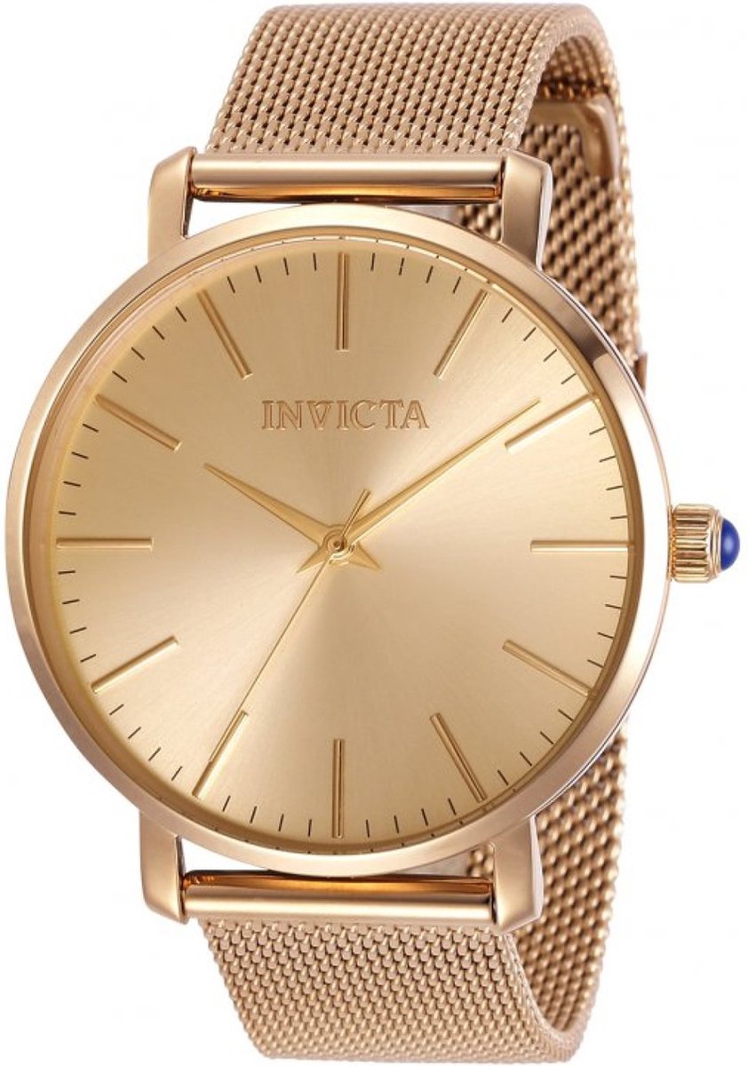 Invicta Angel 31072 Dames Horloge - Waterdicht - Analoog - Quartz Uurwerk - Roestvrij Staal met rosegouden Wijzerplaat - 38mm