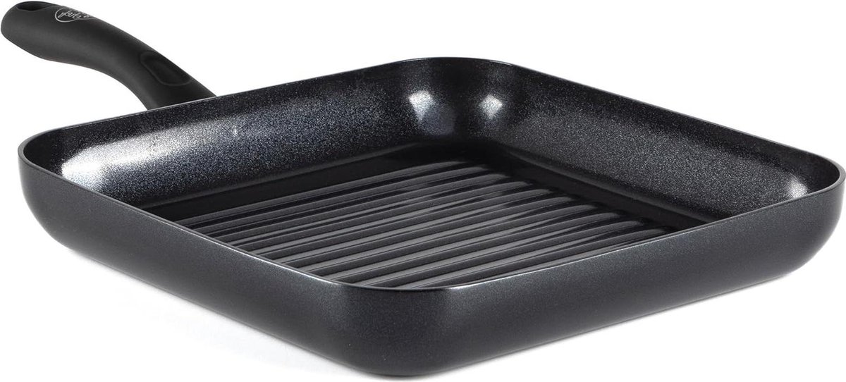 Grillpan 28 cm 4.3L Rood Inductie en Vaatwasmachinebestendig Gezonde Antiaanbaklaag Zonder PFAS Diamond