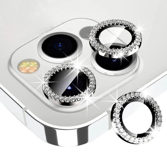 Iphone 15 pro max - Argent - lens appareil photo Diamant - Protecteur d'objectif - Pierres argentées - Accessoires téléphone