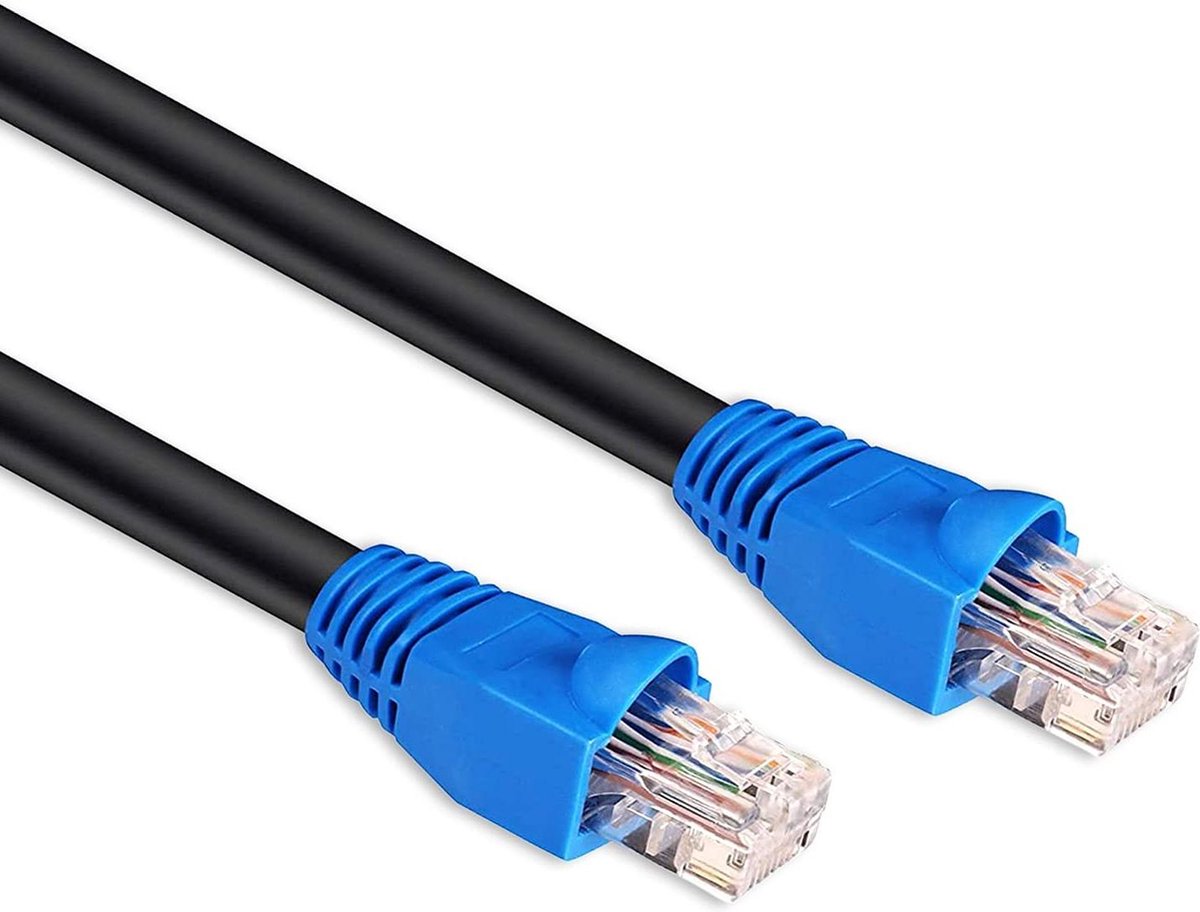 Image of 75m buitennetwerkkabel CAT 6 lange patchkabel U/UTP buitengebruik UV waterdichte RJ45 stekkers 75 meter - Internetkabel