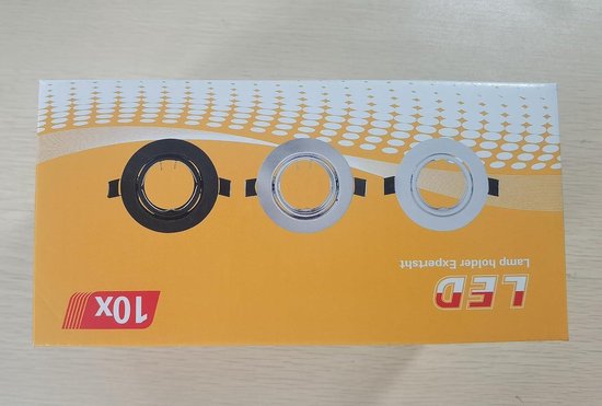 Laiebri 10 x Inbouwspots GU10 Set, Inbouwframes in Wit Incl. GU10 Fitting Voor LED of Halogeen Lampen, LED-spot Boorgat 65mm-80mm, 45° Draaibaar, Rond
