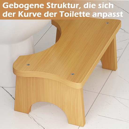 Tabouret De Toilette En Bois Naturel 37x20x17cm - Squatty Potty Physiologique Anti-Constipation Pour Adultes Et Enfants