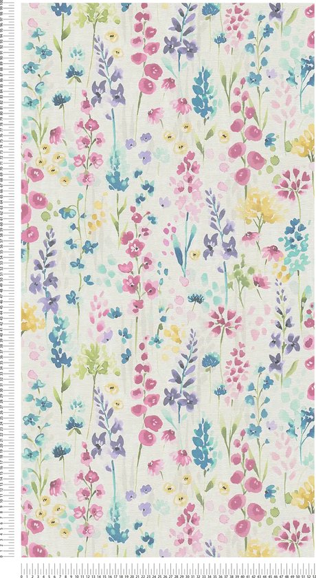 PAPIER PEINT FLORAL AQUARELLE | floral - Multicolore - AS Création Aquarell Dreams