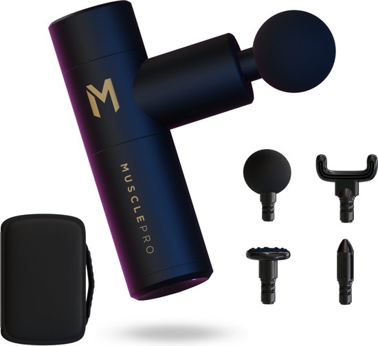 MusclePro Mini Massage Gun Professioneel Zwart met 4
