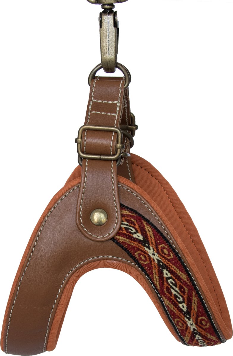 Dogs Love Munay hondentuigje - hondenharnas - instaptuigje - leder - bruin - Asiri - 2XL