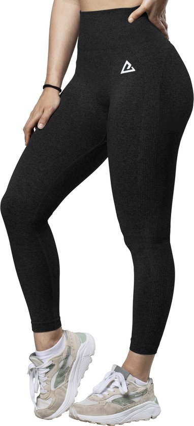 Foto: Mewave sportlegging zwart dames sportbroek sportkleding yoga legging hardloopbroek tiktok fitness maat l