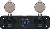 Chargeur de voiture USB ProRide 12 V 6 Portes - QC3. 0 - P19107 - Triple intégré avec Voltmètre