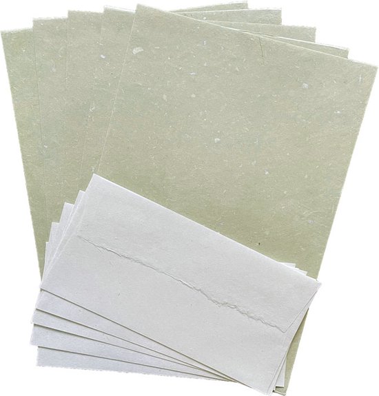 Kaki-kleurig handgeschept papier set