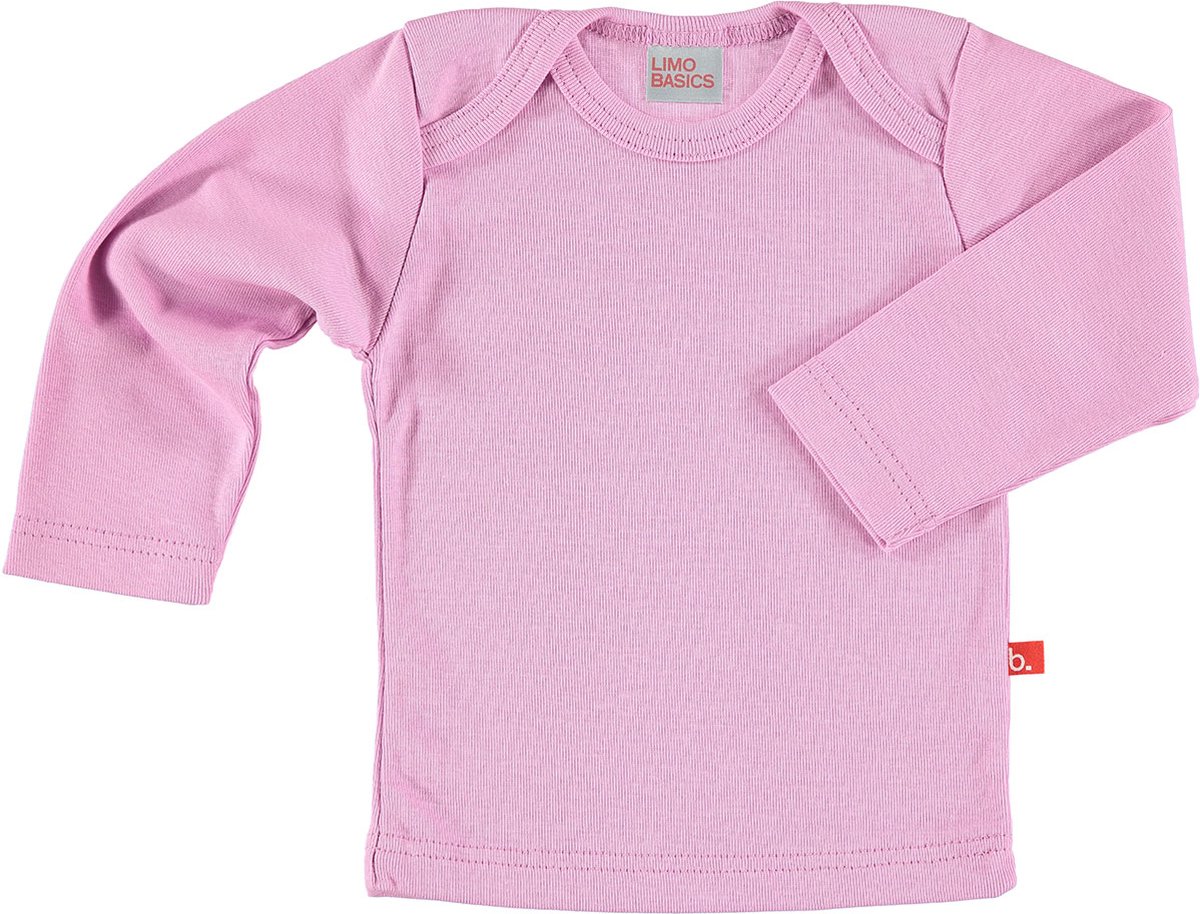 T-shirt lange mouw biologisch ribkatoen Vintage Roze 62-68