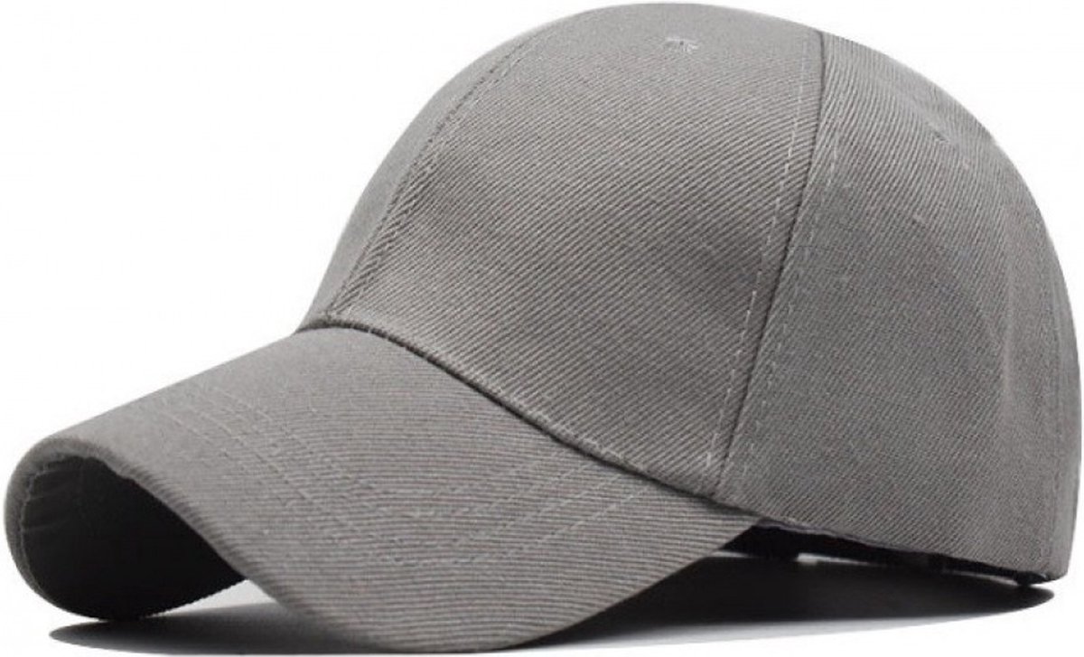 Baseball Cap – eCarla - Katoen - Unisex - One size - Verstelbaar - Lichtgrijs effen