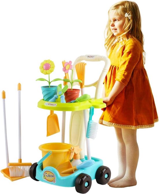 Tuingereedschapset voor Kinderen - 26-delige Tuinspeelset met Hark, Schop, Gieter en Accessoires - Educatief Speelgoed voor Buiten — afbeelding 5
