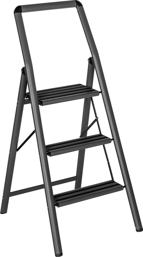 Drabest Pro aluminium 4x3 trapwerkplatform – meerdere configuraties – trapladder 3 treden – lichtgewicht aluminium trapladder – opvouwbare ladder voor thuis – capaciteit 150 kg – 25x95x35cm 15,1kg