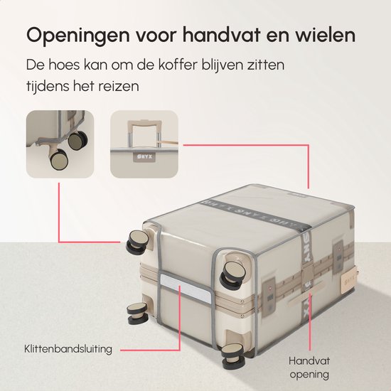 Gearific Transparante PVC-kofferhoes, waterdicht, stofdicht, krasbestendig, geschikt voor 20 inch koffer, zakenreis, reizen, school, dagelijks gebruik, 68 cm, 28'', Modern design