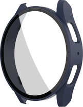 Stravo Screen protector case voor Samsung Galaxy Watch 7 - 40mm - Full Cover Hard Case / Beschermend Hoesje - Donkerblauw - Samsung Galaxy Watch 7 - 40mm screenprotectors