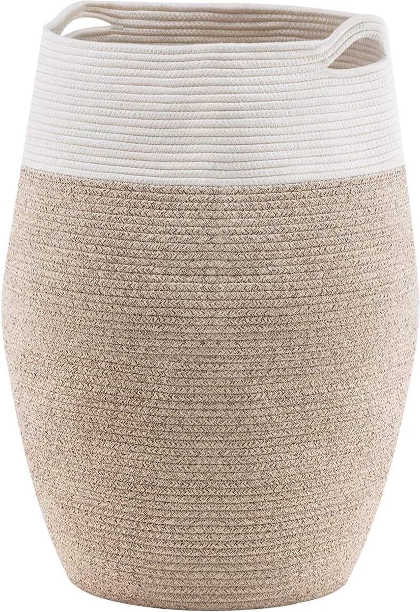 Geweven katoenen touw wasmand - Groot formaat voor wasgoed - 256cm hoog - Bruin Wasmand 2.0