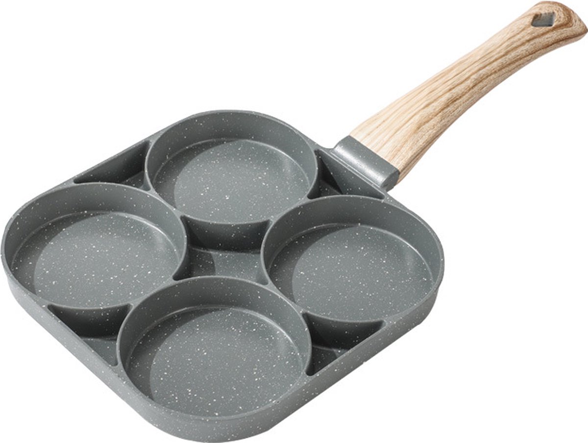 YUGN Hot Cake Pan - 18 x 2 x 18 CM - Poffertjes - Aluminiumlegering - Hout -  Hotcakes