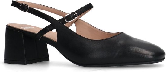 Manfield - Femme - Slingbacks en cuir noir - Taille 42