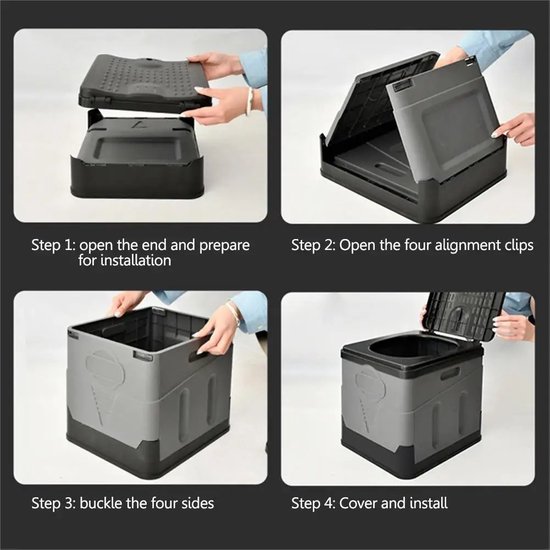 Toilet - WC - Toiletemmer met deksel - Draagbaar toilet - Camping WC - Toilet - Mobiel toilet - Opvouwbaar toilet - Toiletemmer - Draagvermogen 300 kilo - 25 Liter - Geen chemisch toilet — afbeelding 4