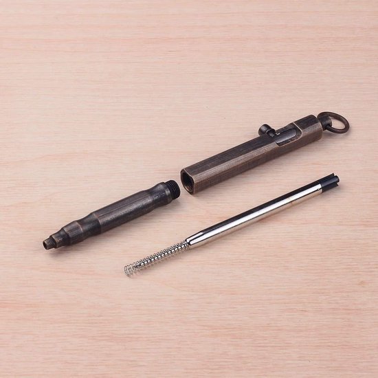 SMOOTHERPRO Bolt Action Solid EDC Balpen, uitwisbare messing, compatibel met Pilot vullingen, roestvrij staal, penclip, gewicht balans, geschikt voor kantoor, school, business, kleur naturel (EP02GD SMOOTHERPRO Bolt Action Solid EDC Balpen, uitwisbare messing, compatibel met Pilot vullingen, roestvrij staal, penclip, gewicht balans, geschikt voor kantoor, school, business, kleur naturel (EP02GD