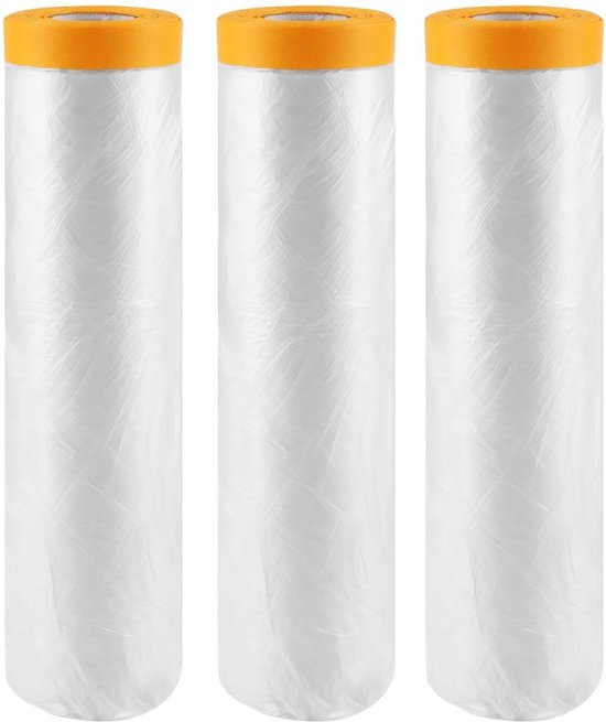 Afdekfolie met tape 55 cm x 33 mtr