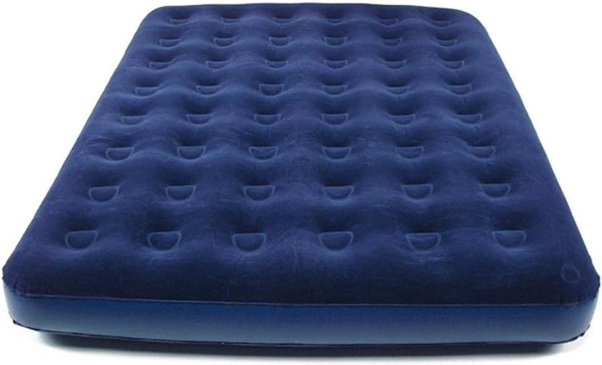 Velour Air Bed Royal-Blue 203 x 152 cm - Luxe Luchtbed voor Twee Personen