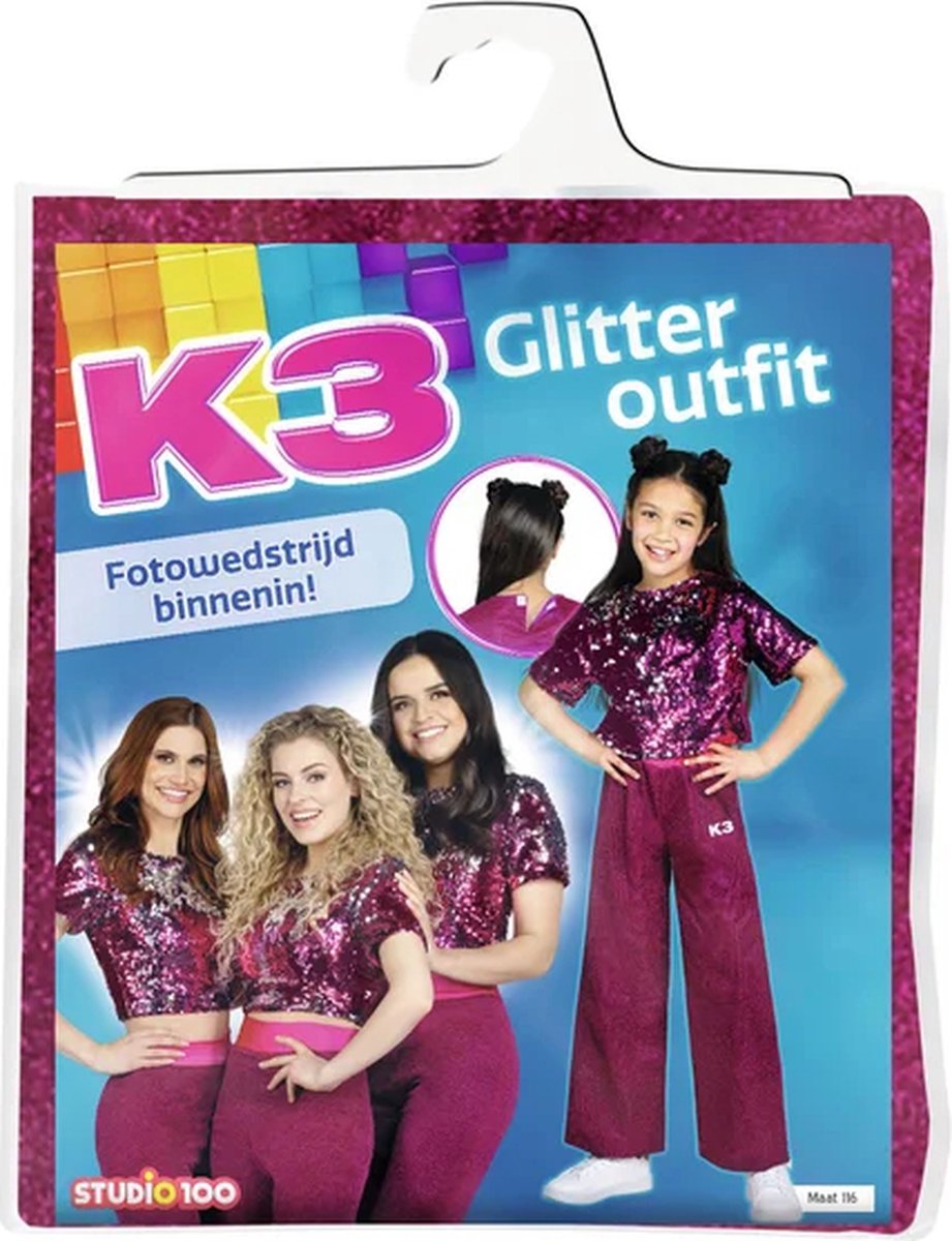 K3 verkleedkleding - Glitteroutfit roze 3/5 jaar — afbeelding 7