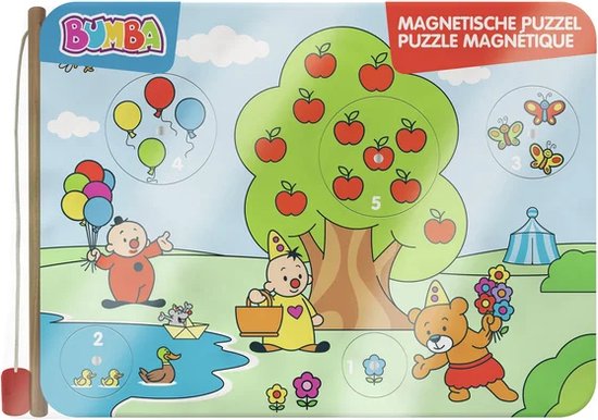 Bumba houten magnetische puzzel - 5 stukjes - met houten vislijn van Bumba — afbeelding 4