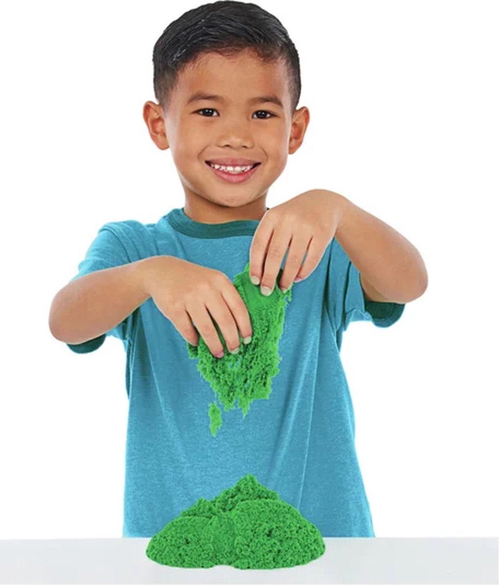 Kinetic Sand - Zandbak-set met 454 g groen origineel Kinetic Sand opbergzandbak 4 vormen en gereedschap - Sensorisch speelgoed — afbeelding 10